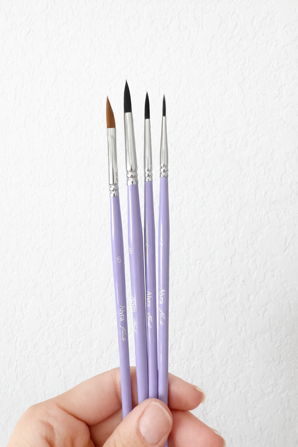 Aiyra Florals Brush Set - Watercolor & Acrylic Painting, Floral Art, Set of 4
